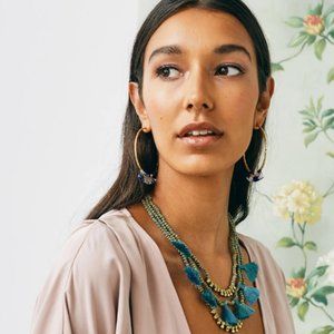 Bluma Project Luna Tassel Fringe Necklace in Lagoon